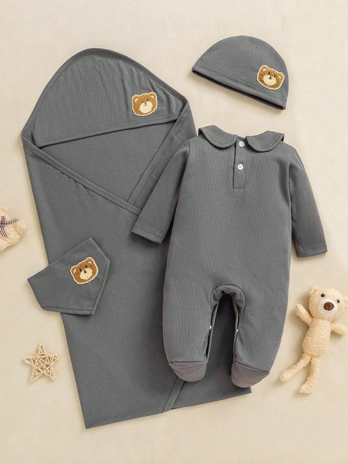 4pcs Newborn Baby Outfit Set Gift Box