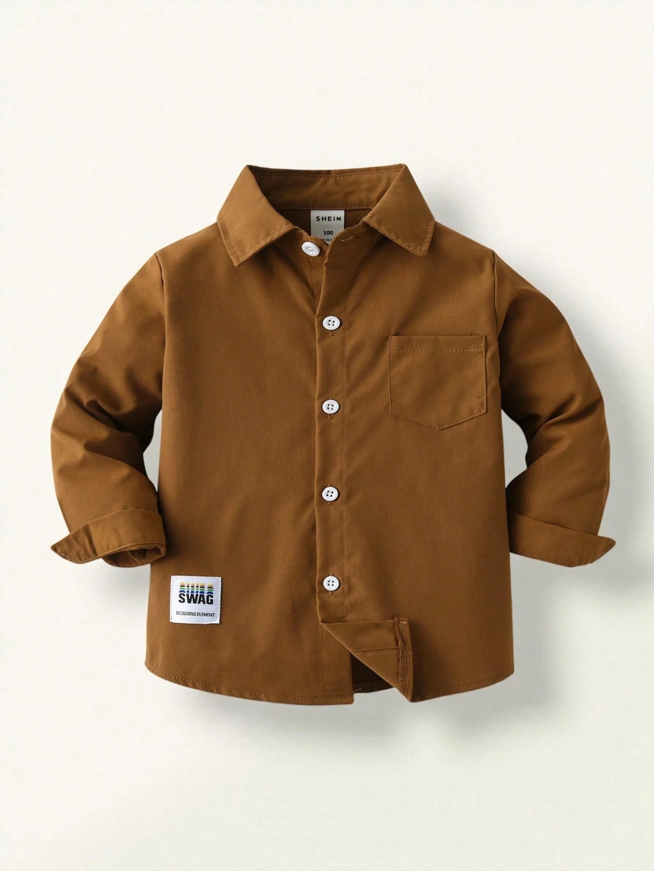Chemise Garçon Écusson Lettre Brossée