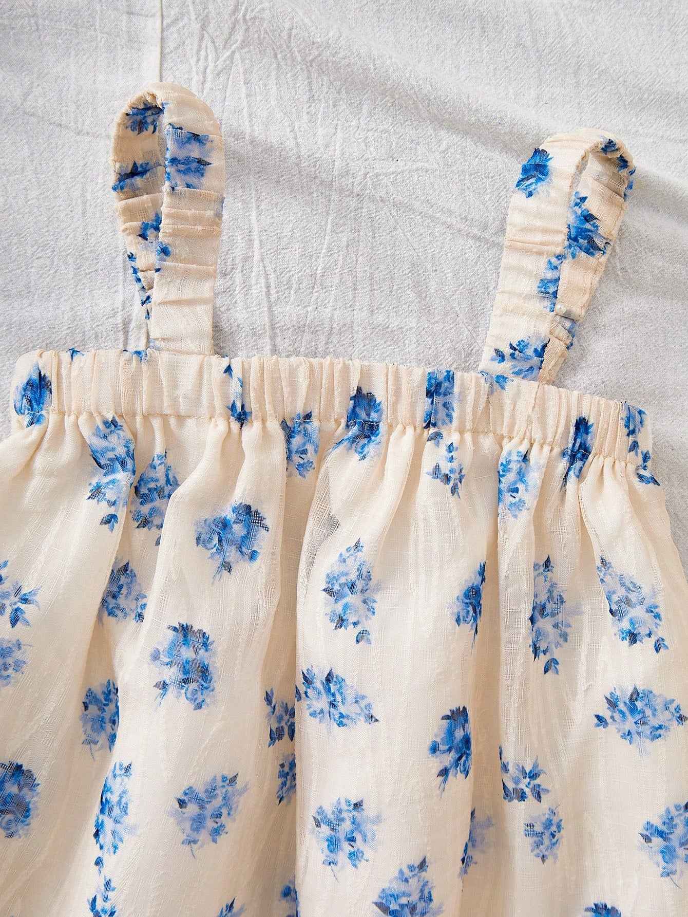 SHEIN Robe d'été ample à bretelles imprimé floral multicolore Mère et fille pour bébé fille