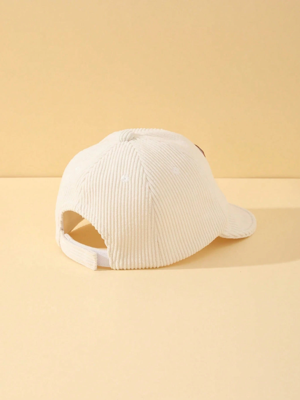 Unisex Baby Bear Decor Corduroy Baseball Sun Hat Dark Blue