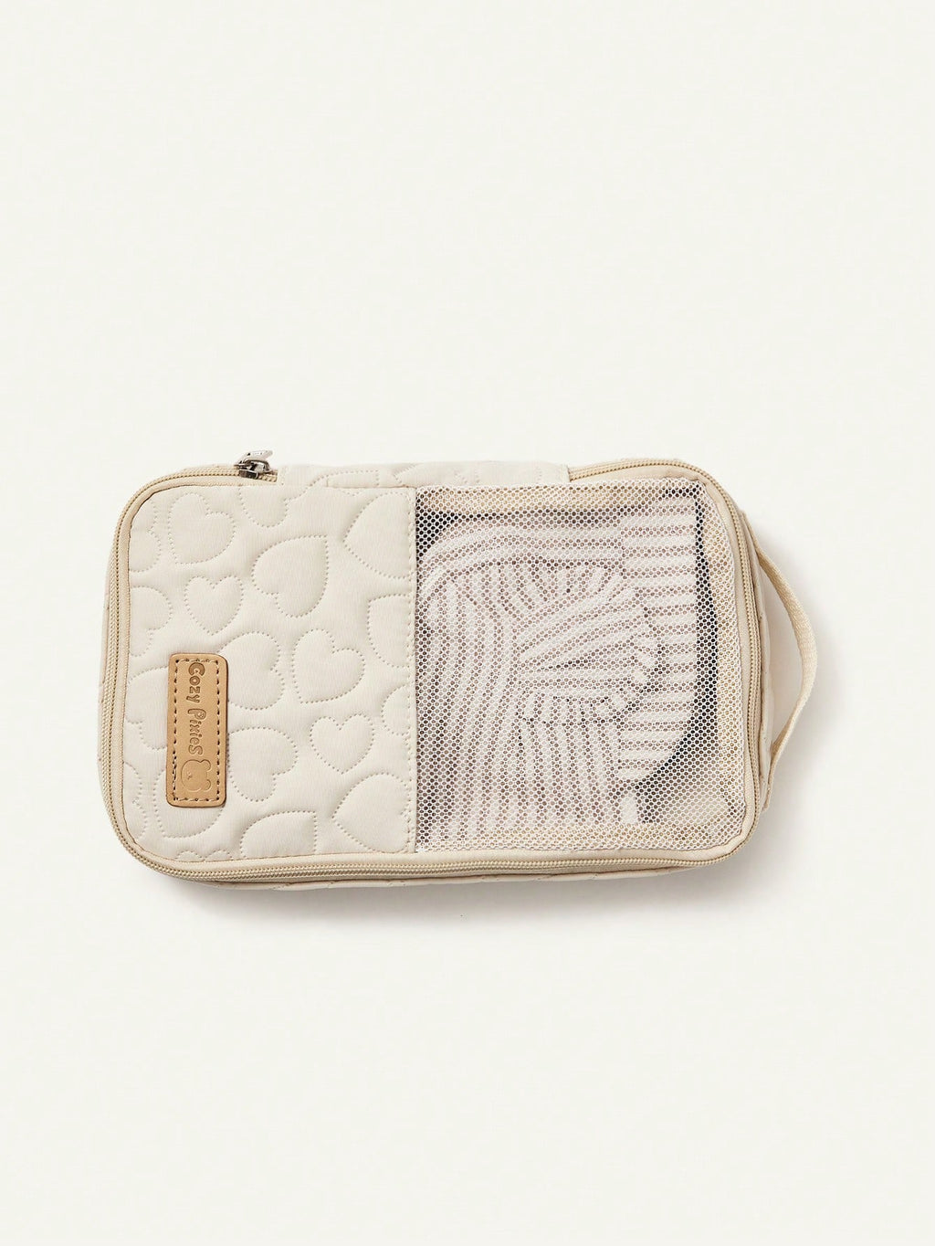 Cozy Pixies Beige Baby Diaper Bag, For Diaper And Outfit Storage, Can Be Placed In Mommy Bag Beige
