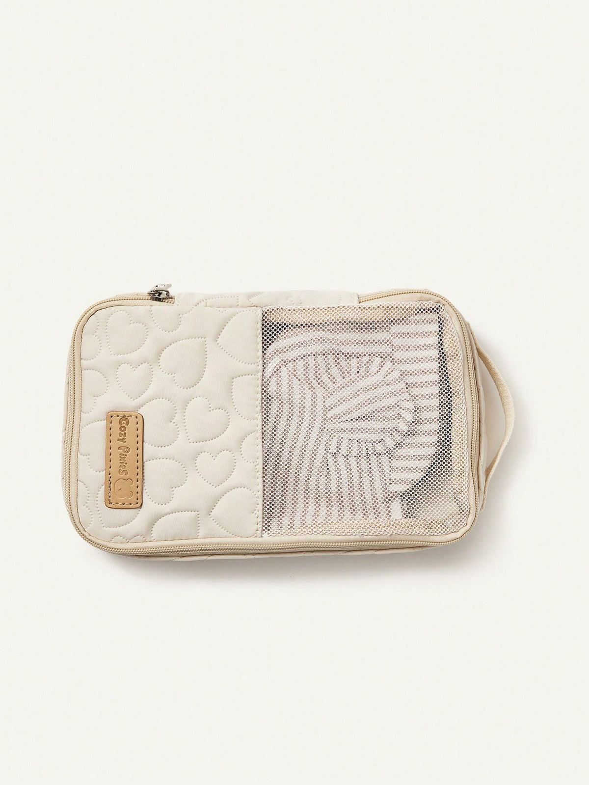 Cozy Pixies Beige Baby Diaper Bag, For Diaper And Outfit Storage, Can Be Placed In Mommy Bag Beige