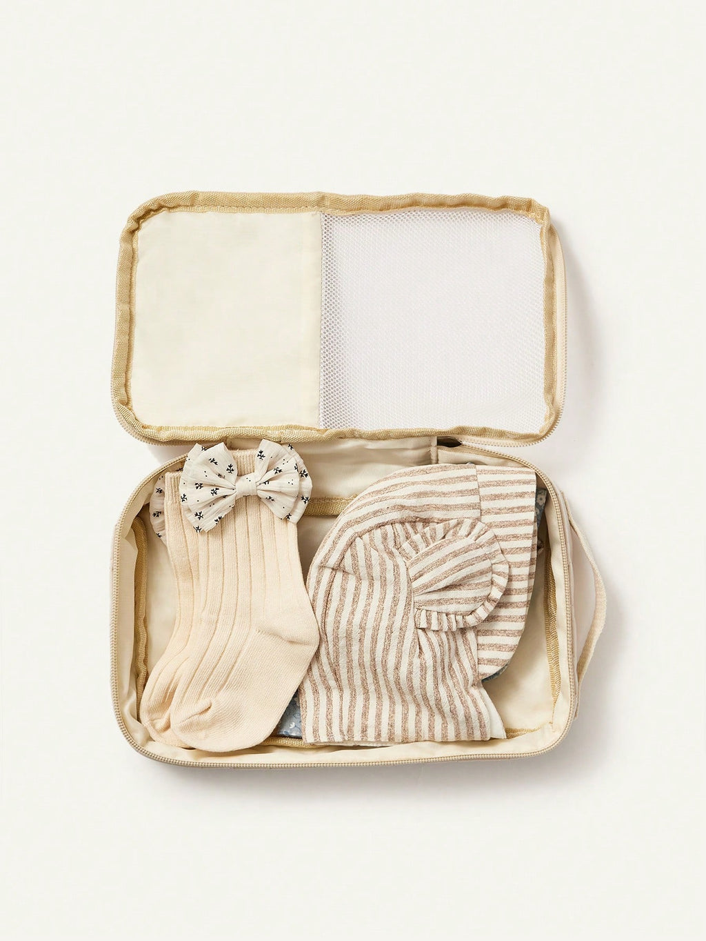 Cozy Pixies Beige Baby Diaper Bag, For Diaper And Outfit Storage, Can Be Placed In Mommy Bag Beige
