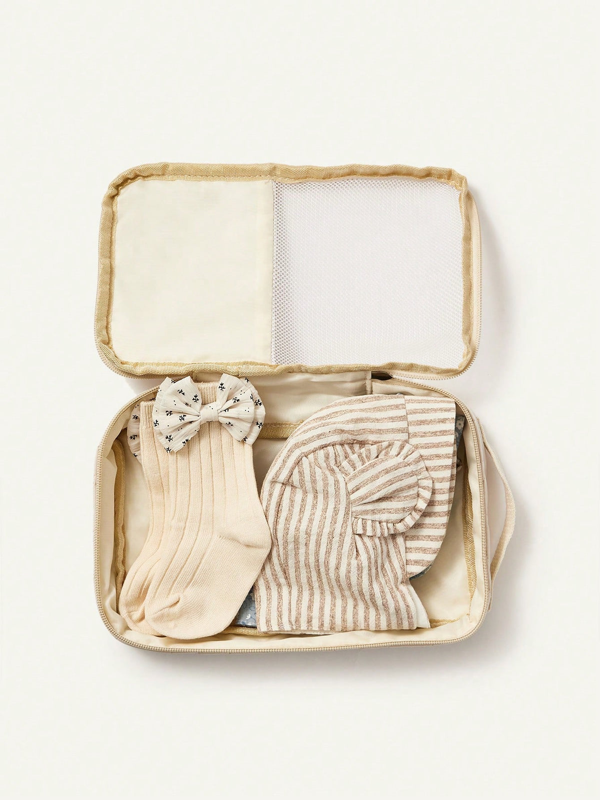 Cozy Pixies Beige Baby Diaper Bag, For Diaper And Outfit Storage, Can Be Placed In Mommy Bag Beige