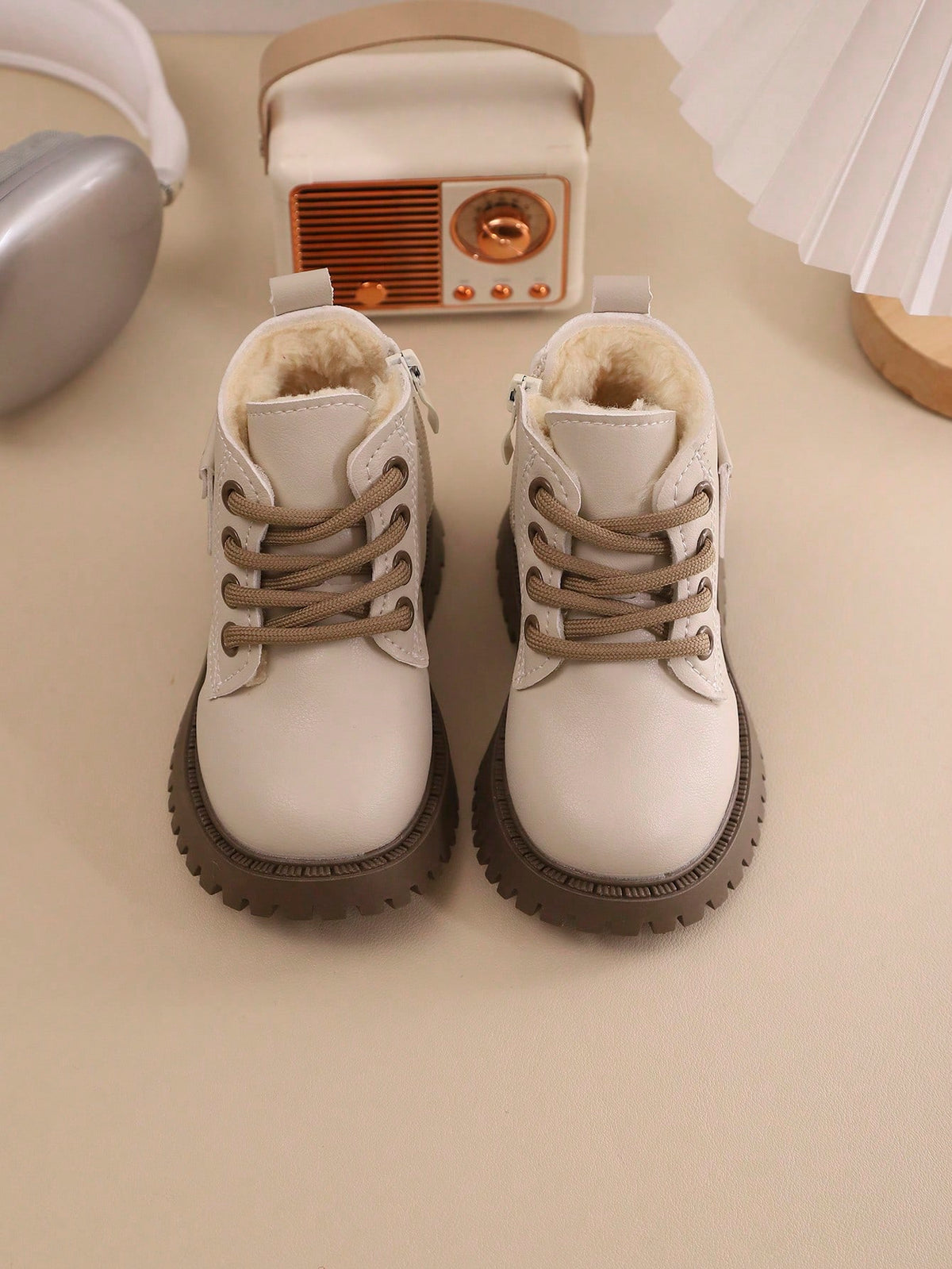 Strap Thick Insulated Snow Boots 1 Pair - Beige