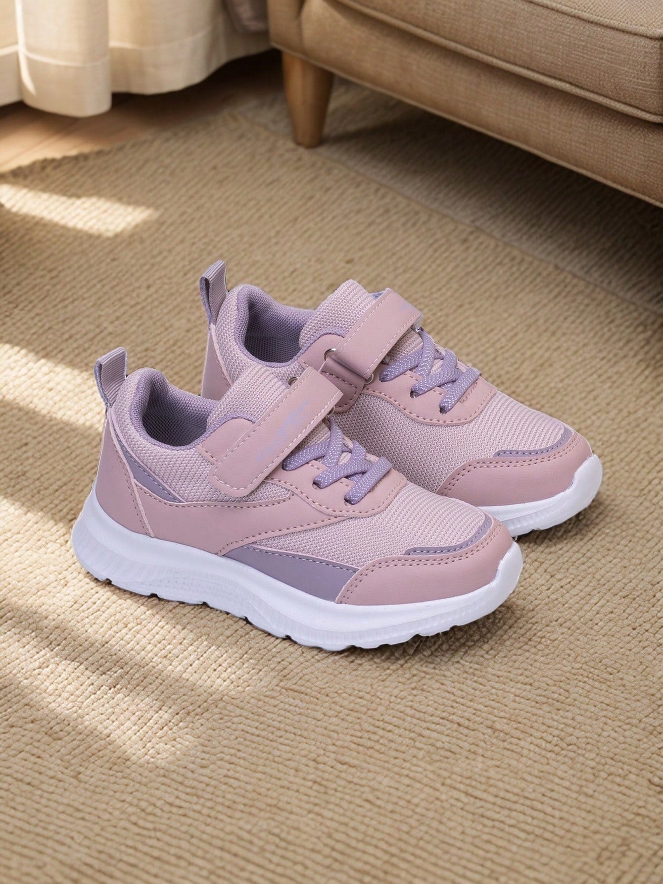 Girls' Pink Breathable Mesh Sneakers