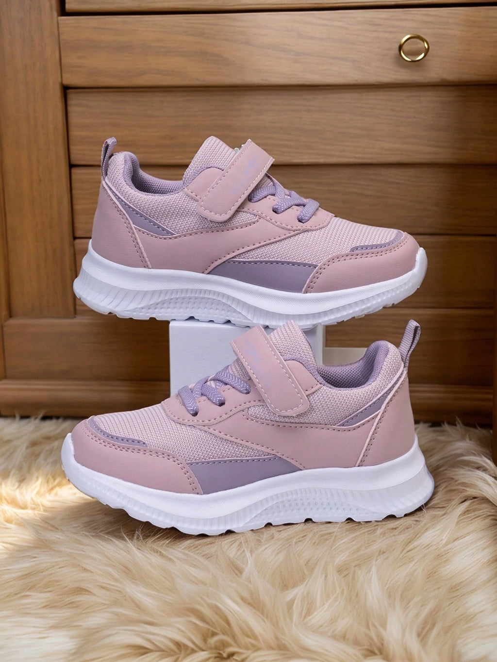 Girls' Pink Breathable Mesh Sneakers