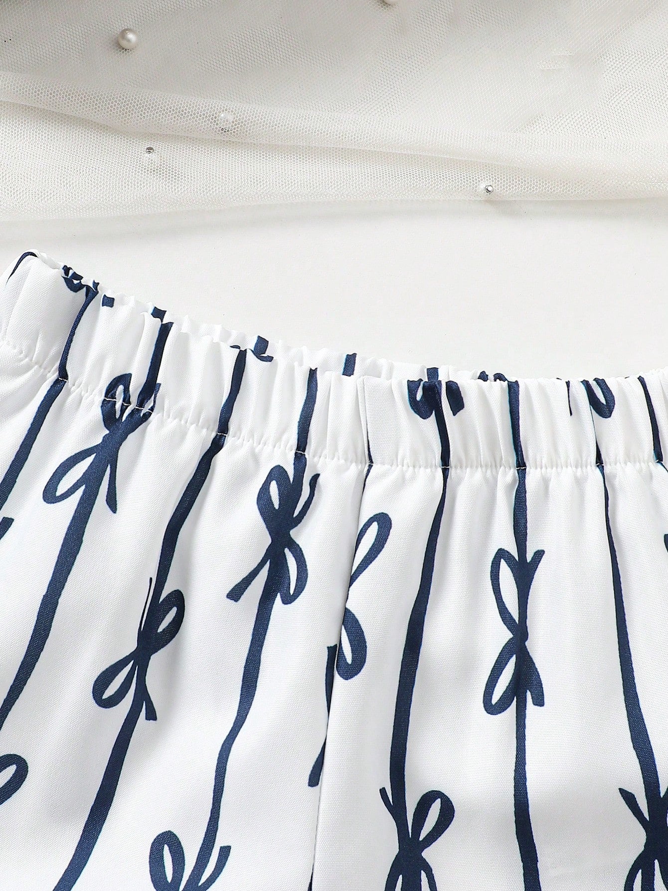Ensemble pour bébé fille Souflis bleu marine avec nœud et imprimé fleuri de style coréen
