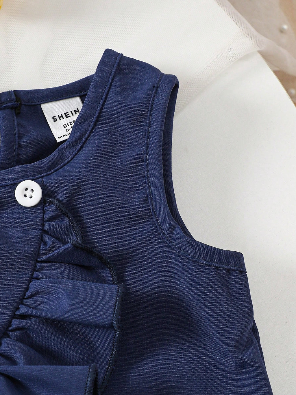 Ensemble pour bébé fille Souflis bleu marine avec nœud et imprimé fleuri de style coréen