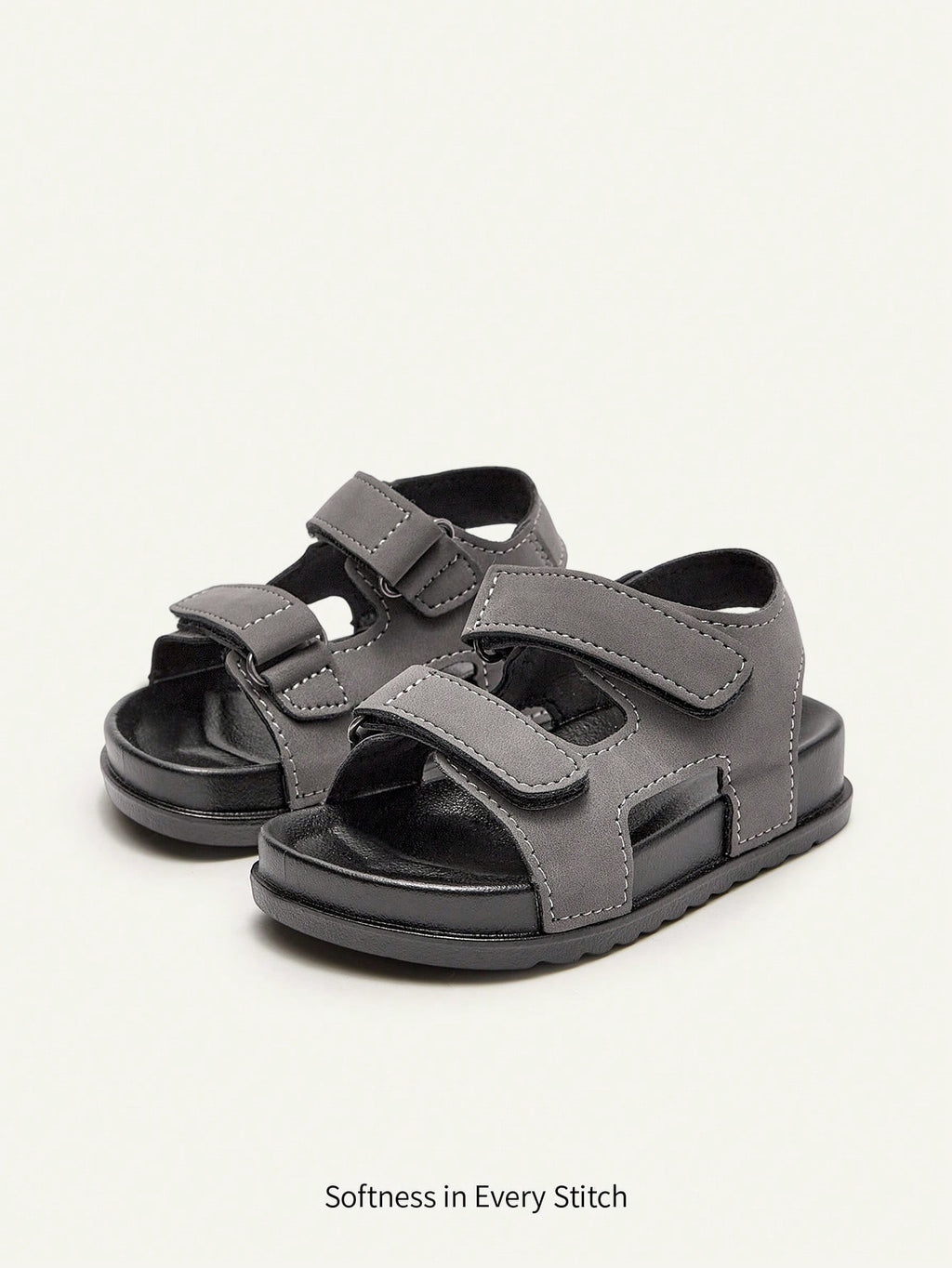 Cozy Pixies Toddler Boys' Soft-Sole Hook & Loop Summer Flat Sandals Army Green