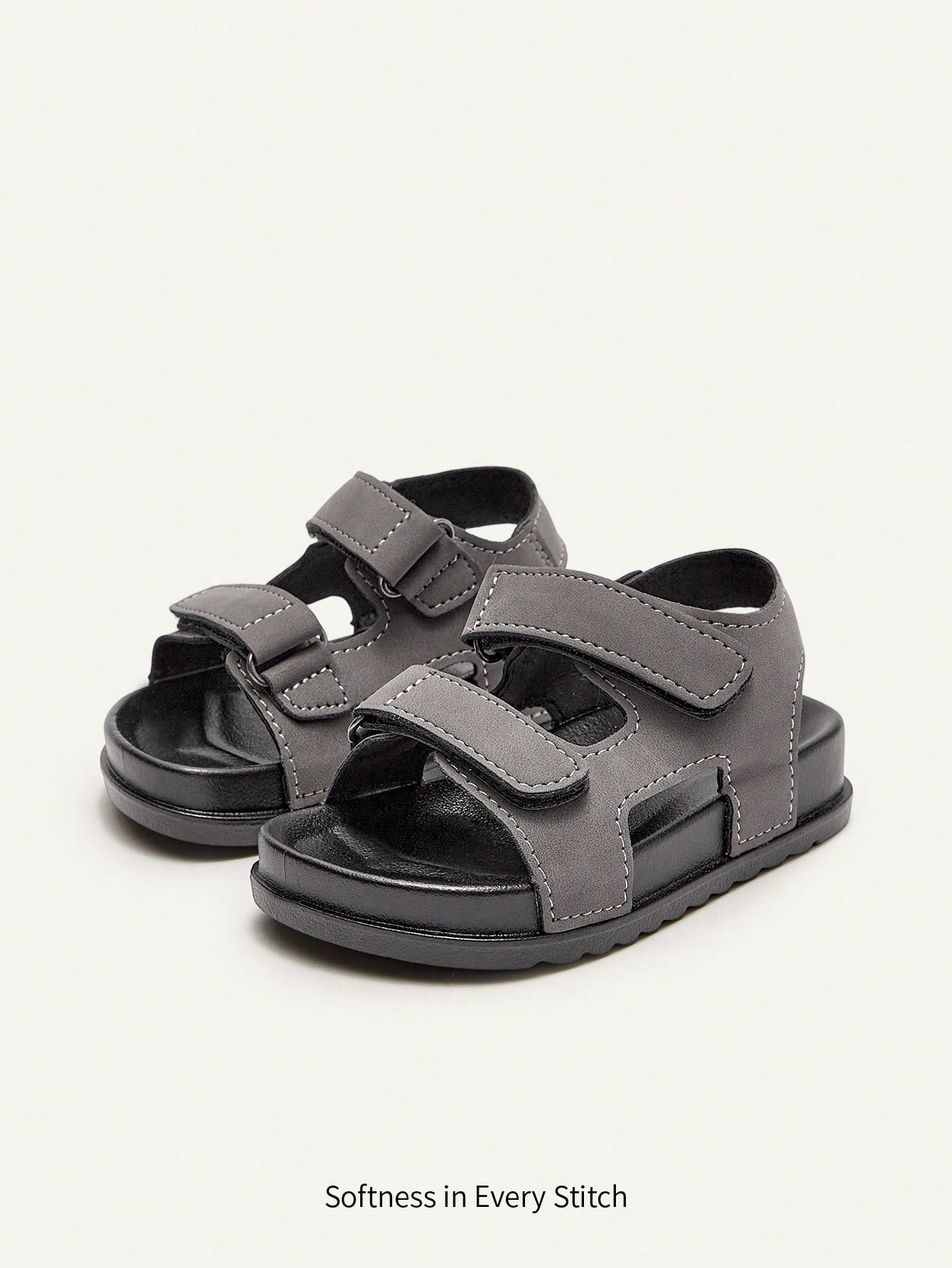 Cozy Pixies Toddler Boys' Soft-Sole Hook & Loop Summer Flat Sandals Army Green