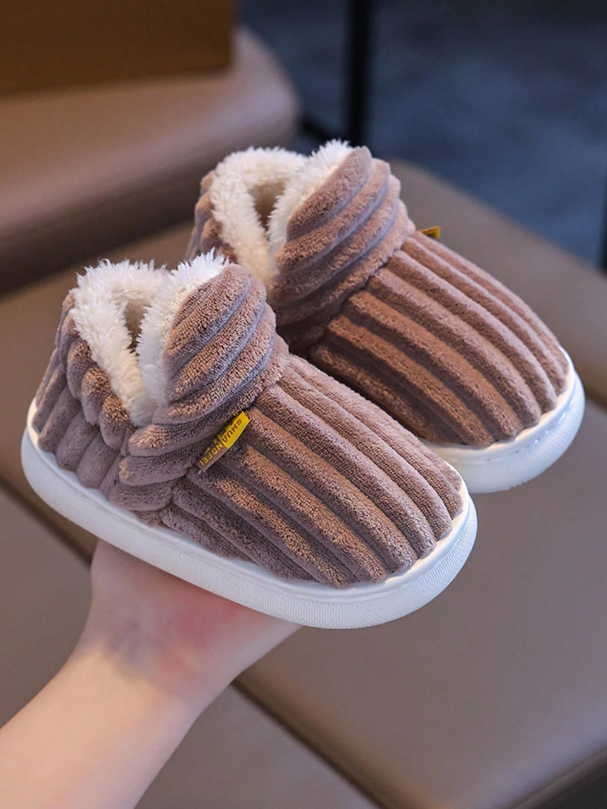 Bambinoo x Playful Pals Kids' Plush Warm Closed-Toe Slippers