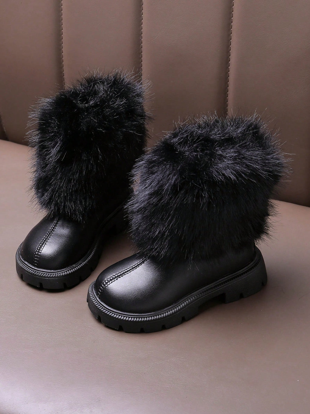 Minimalist Zip Fur Ankle Boots 1 Pair