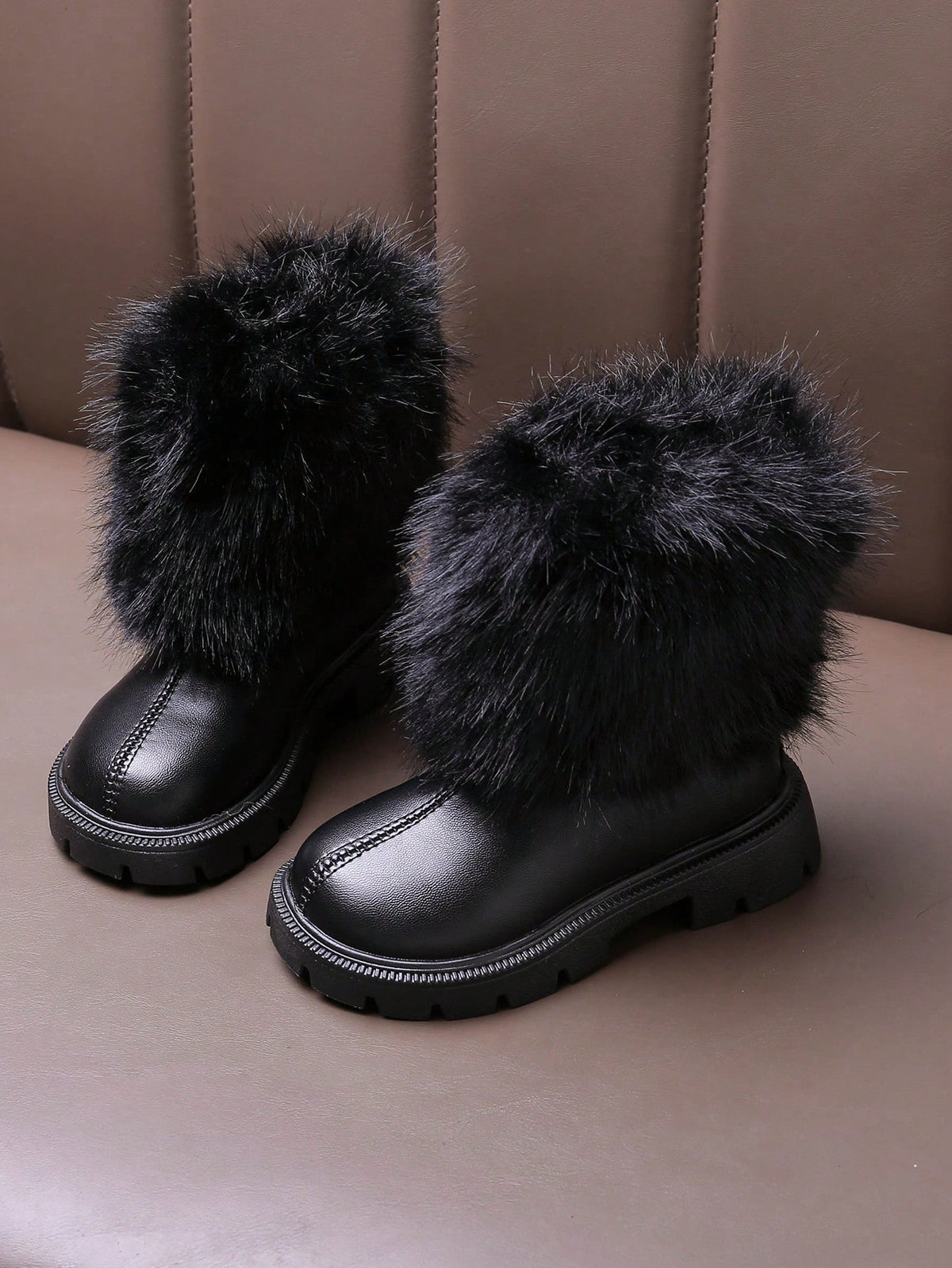 Minimalist Zip Fur Ankle Boots 1 Pair