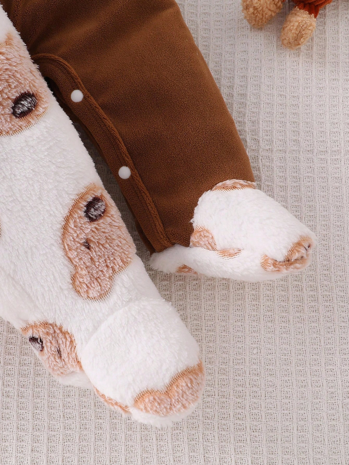 Newborn Baby Boy Coffee Brown Bear Jumpsuit Set