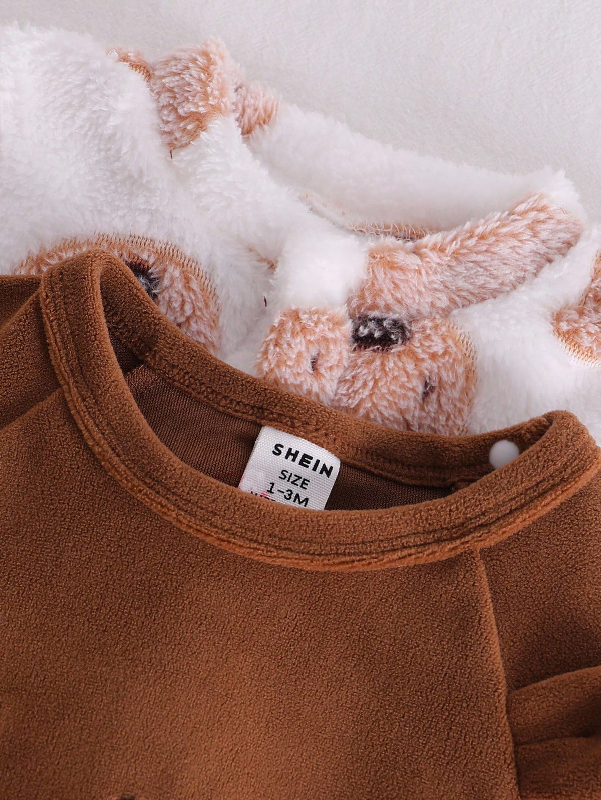 Newborn Baby Boy Coffee Brown Bear Jumpsuit Set
