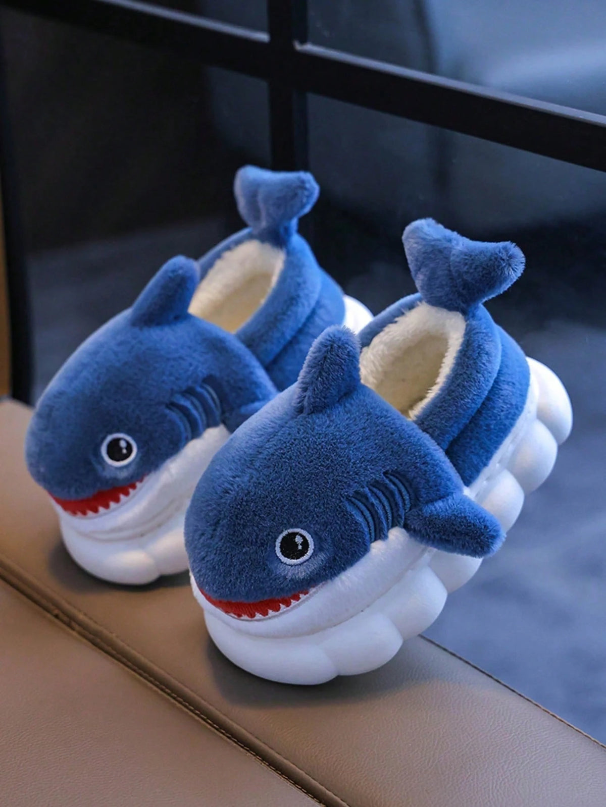 Bambinoo x Playful Pals Kids' Shark Plush Indoor Slippers