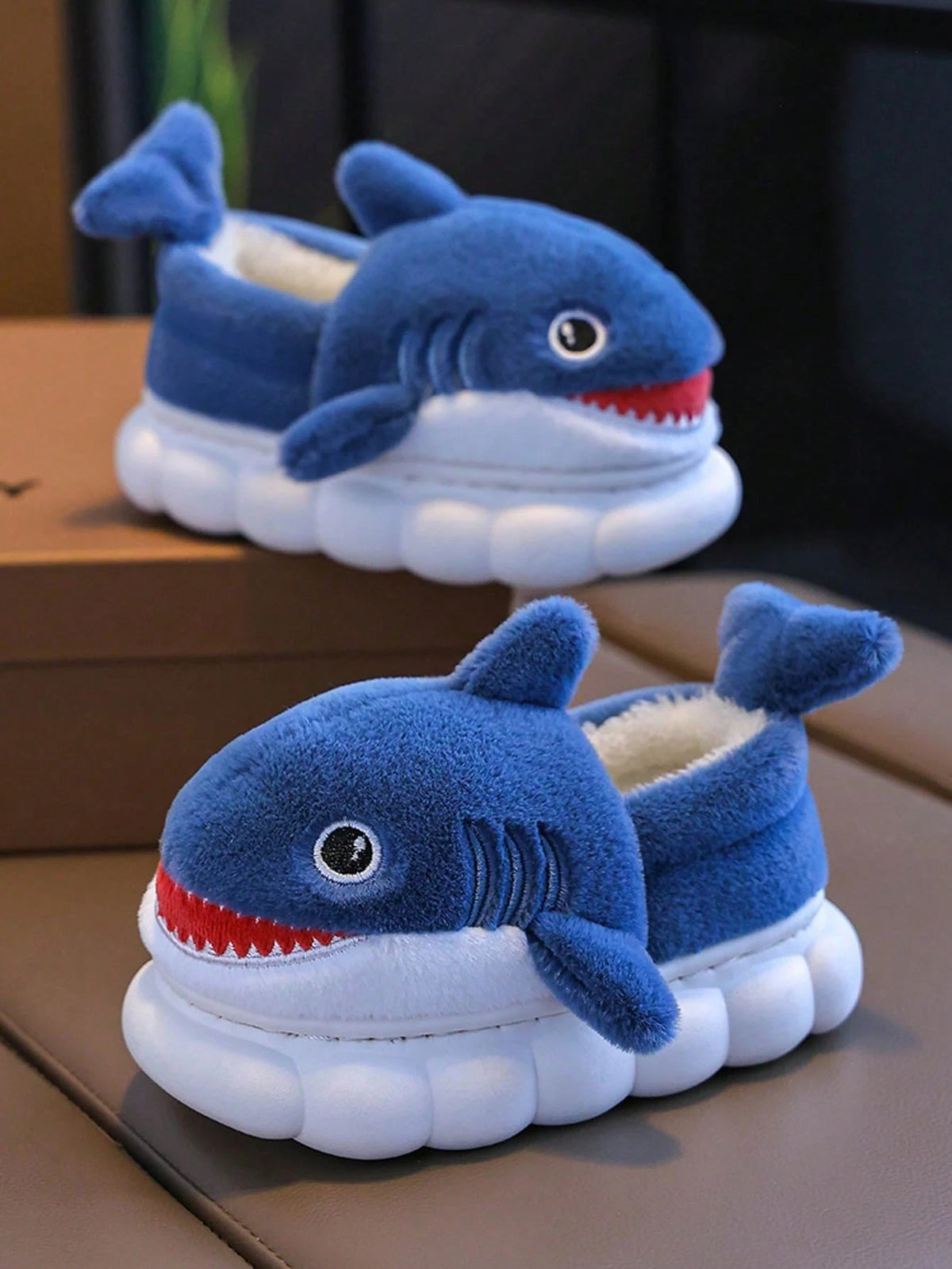 Bambinoo x Playful Pals Kids' Shark Plush Indoor Slippers
