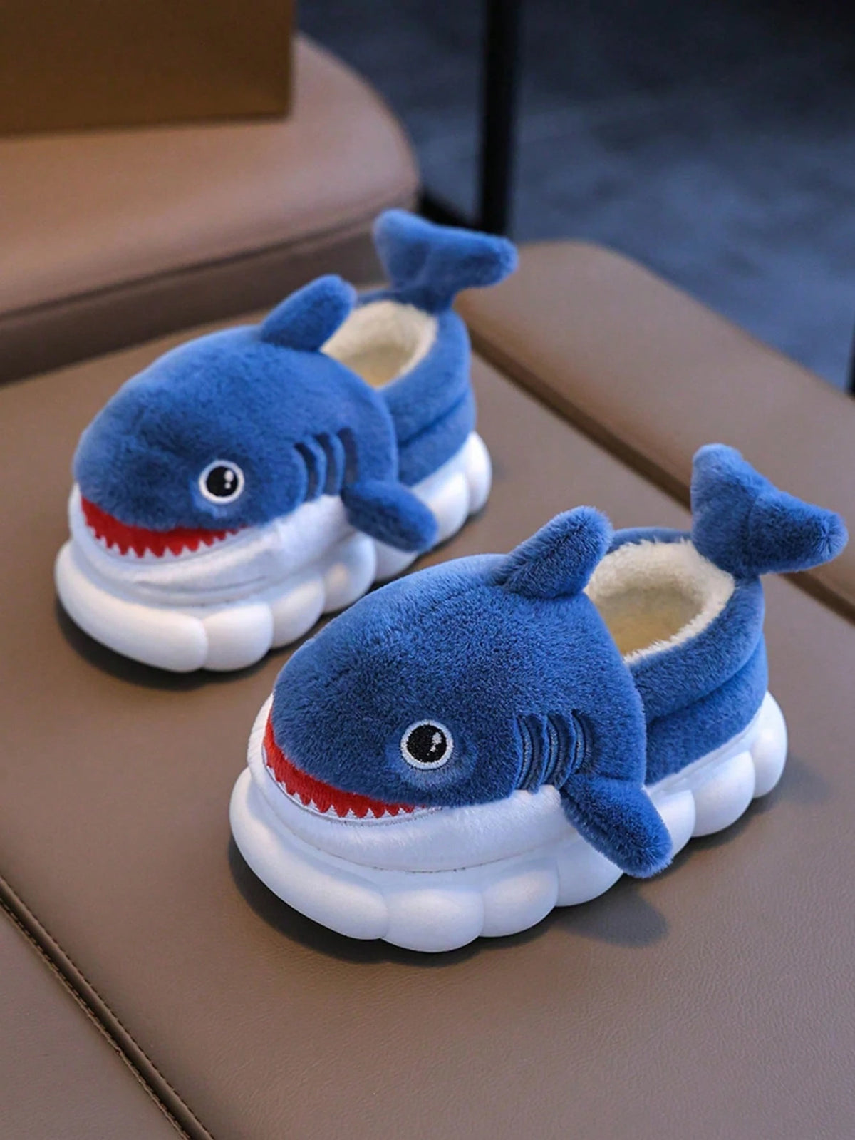Bambinoo x Playful Pals Kids' Shark Plush Indoor Slippers