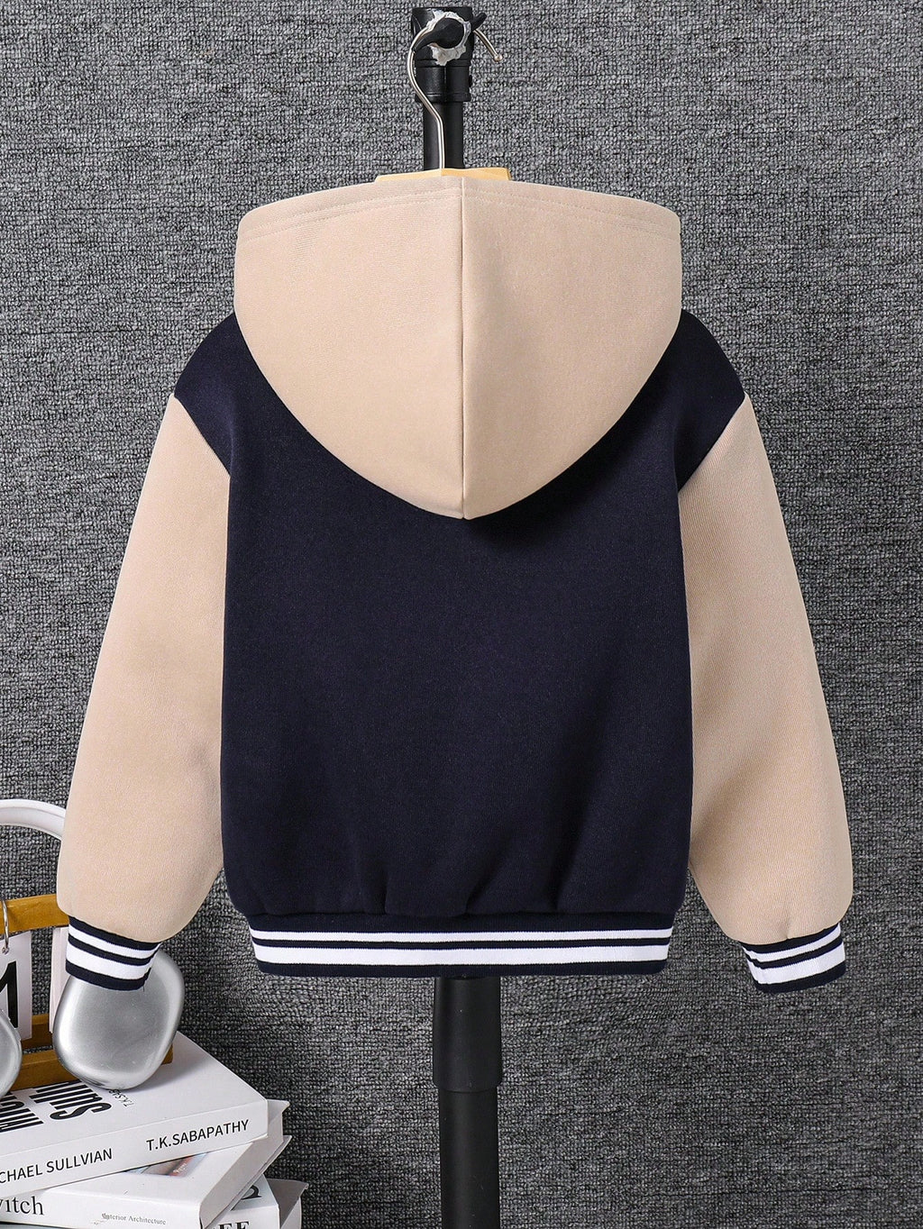 Boys' Patchwork Color Block Hooded Jacket