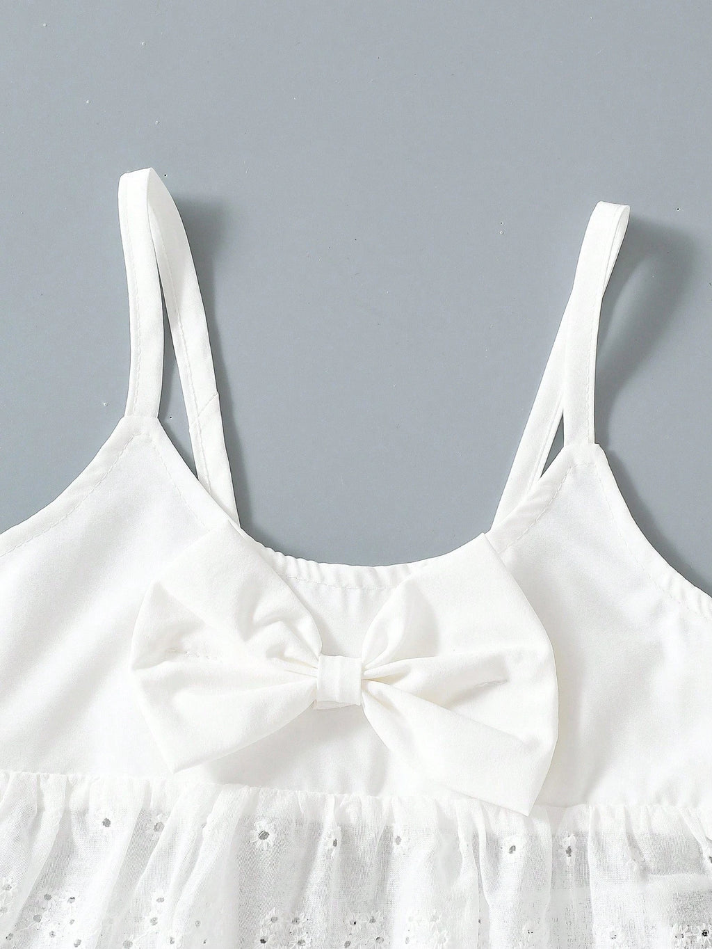 Ensemble Fille Débardeur Nœud Brodé & Pantalon Tulipe