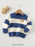 Cozy Pixies Pull Rayé en Maille Ours Bébé Garçon Multicolore