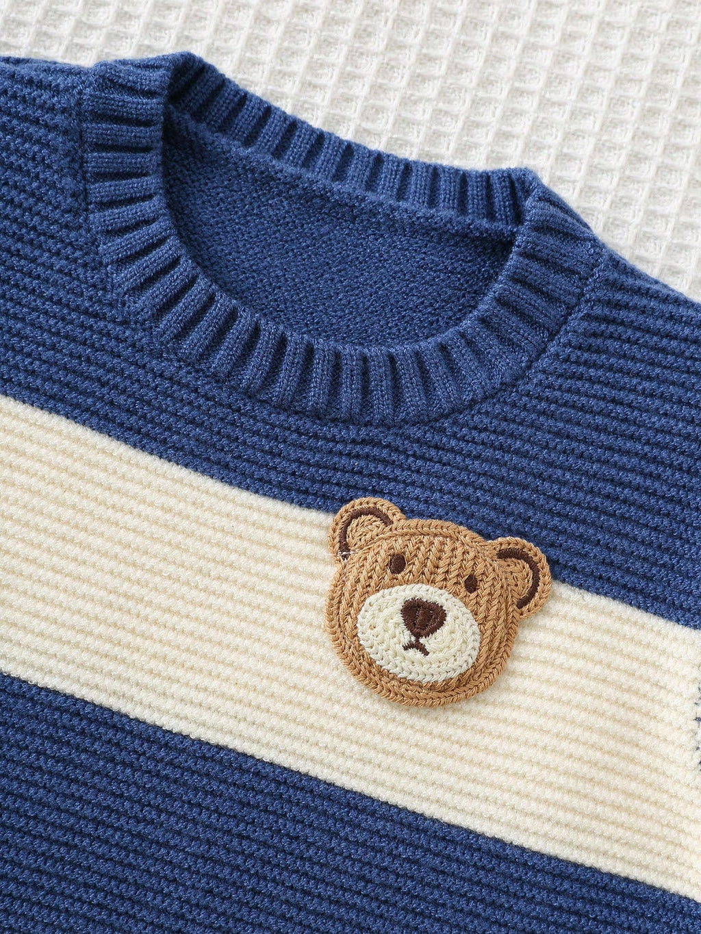 Cozy Pixies Pull Rayé en Maille Ours Bébé Garçon Multicolore