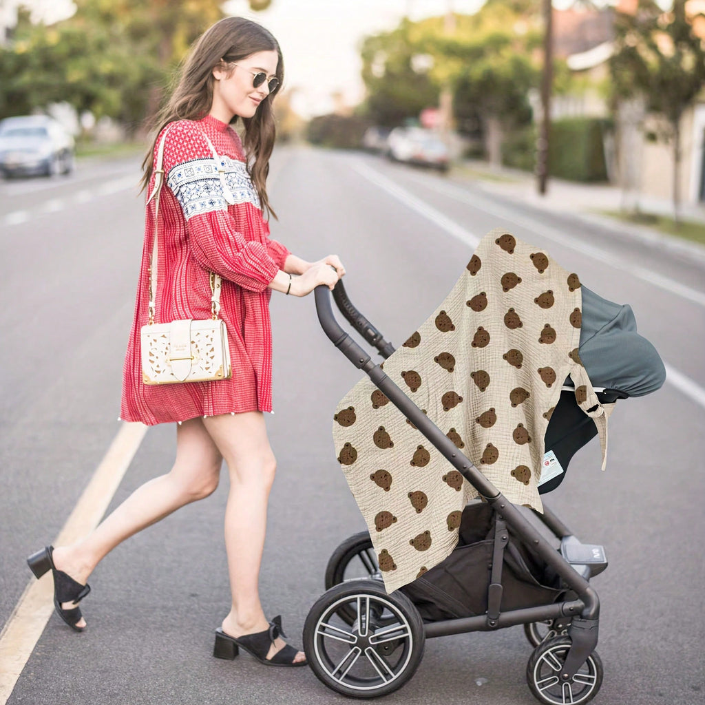100% Woven Fabric Printed Nursing Cover & Car Seat Canopy for New Moms