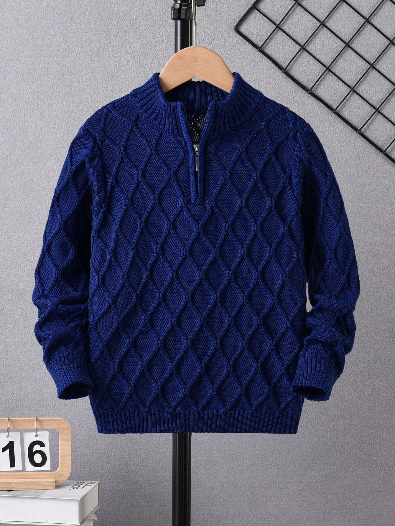 Boys' Argyle Half-Zip Pullover Sweater