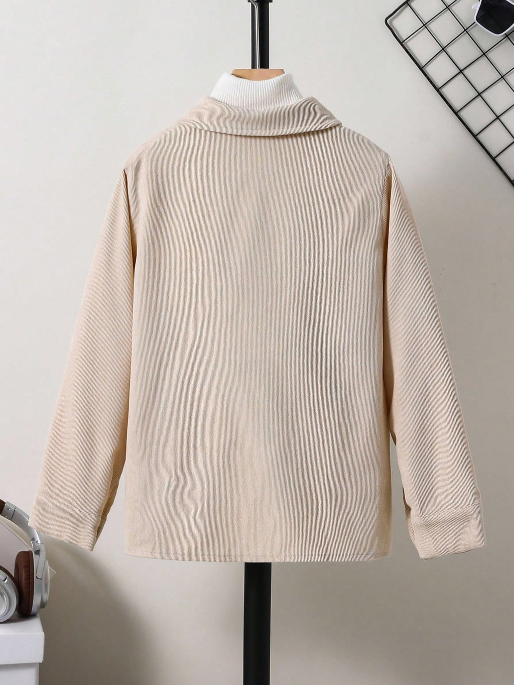 Veste Cardigan Garçon Beige Velours