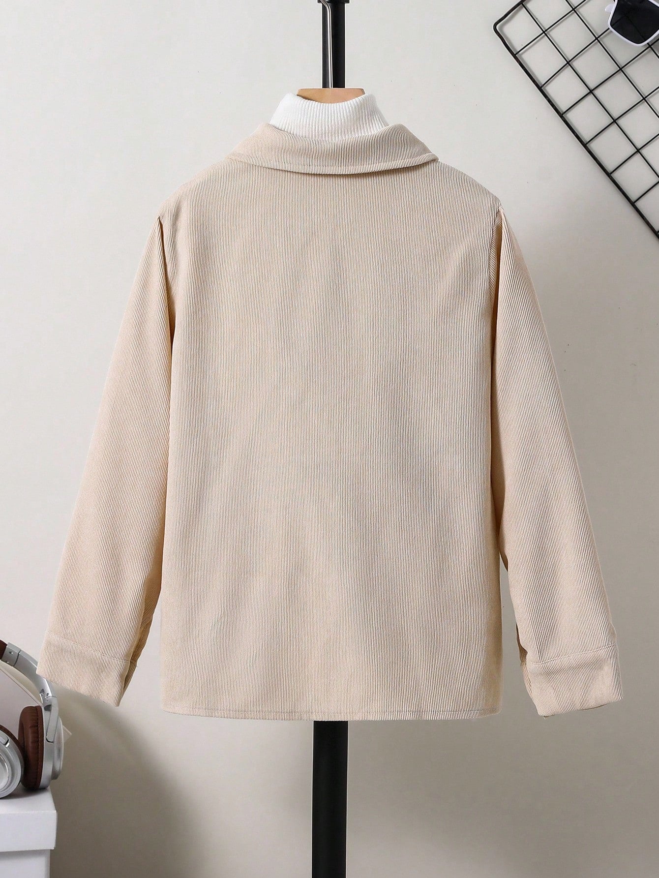 Veste Cardigan Garçon Beige Velours