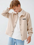 Veste Cardigan Garçon Beige Velours