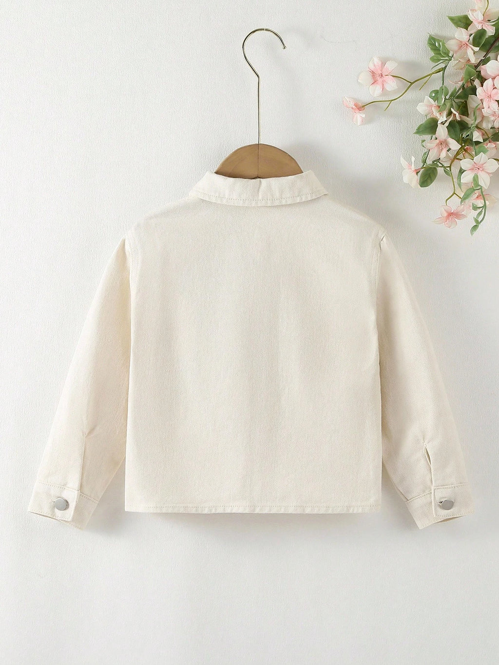 Girls' Floral Embroidered Denim Jacket