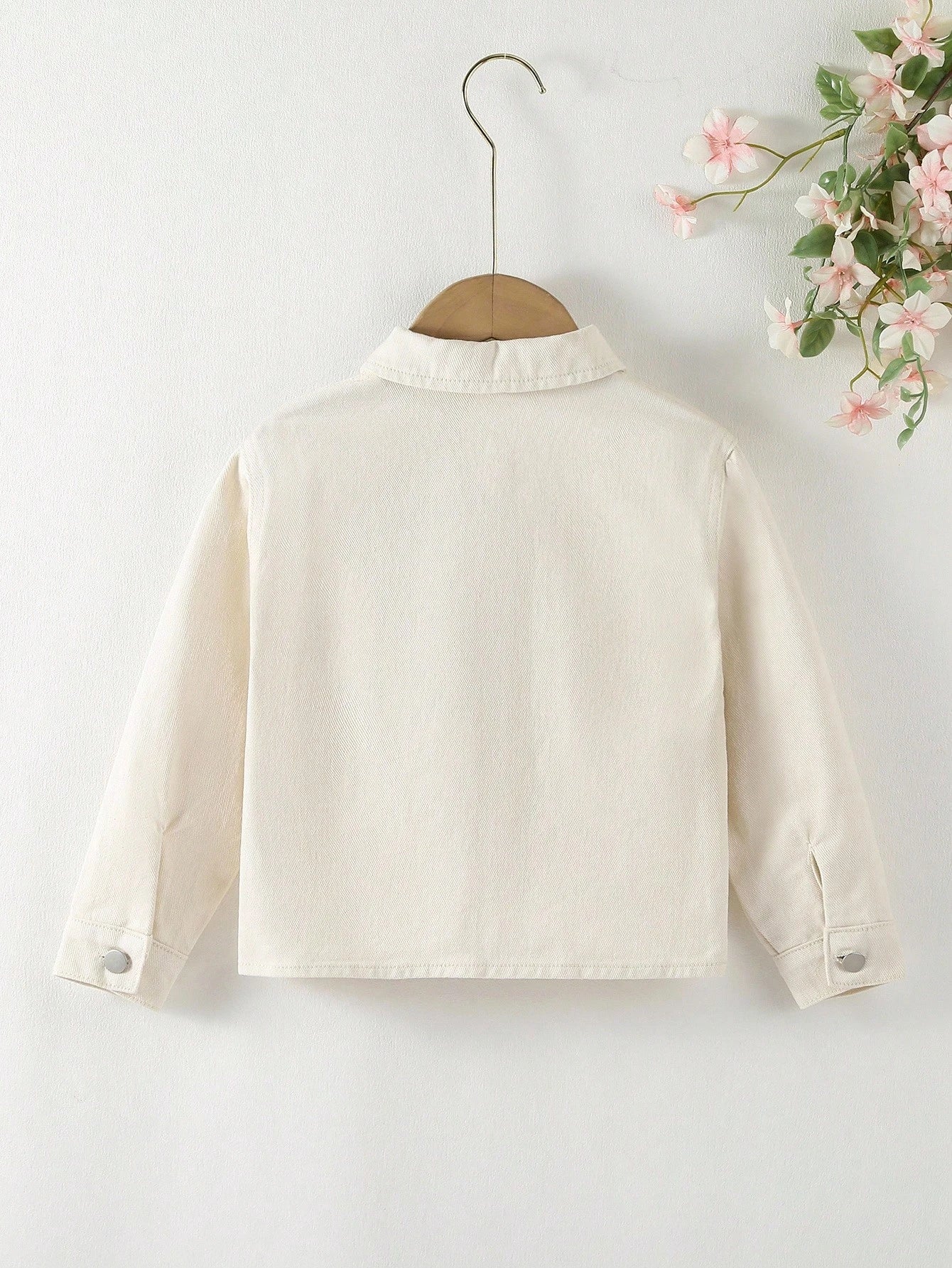 Girls' Floral Embroidered Denim Jacket