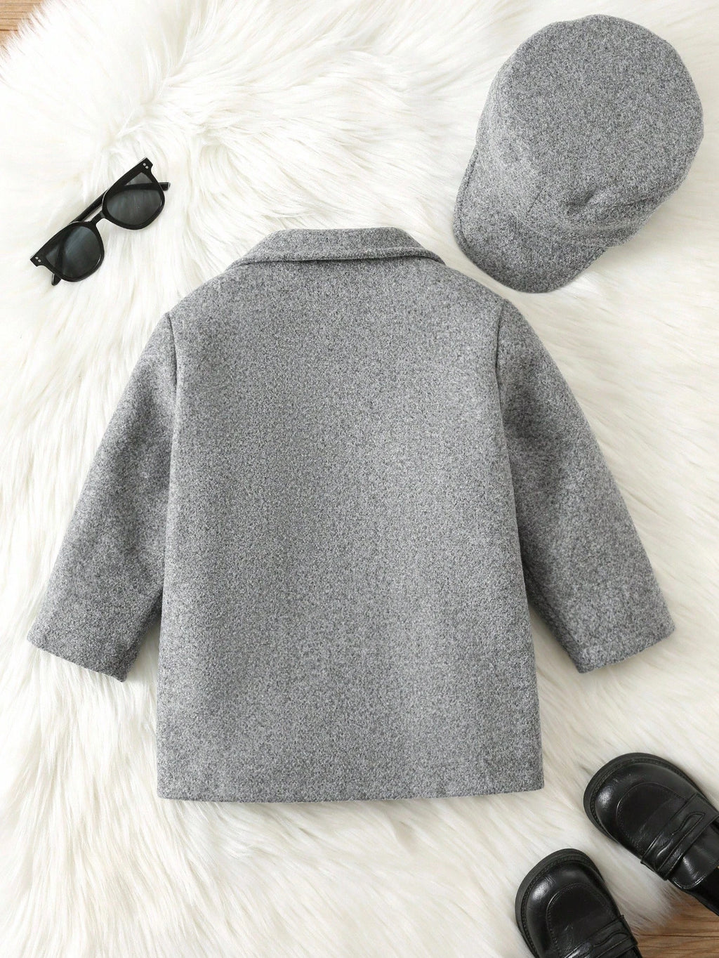 Baby Fleece-Lined Hooded Coat & Quilted Hat 2-Piece Set