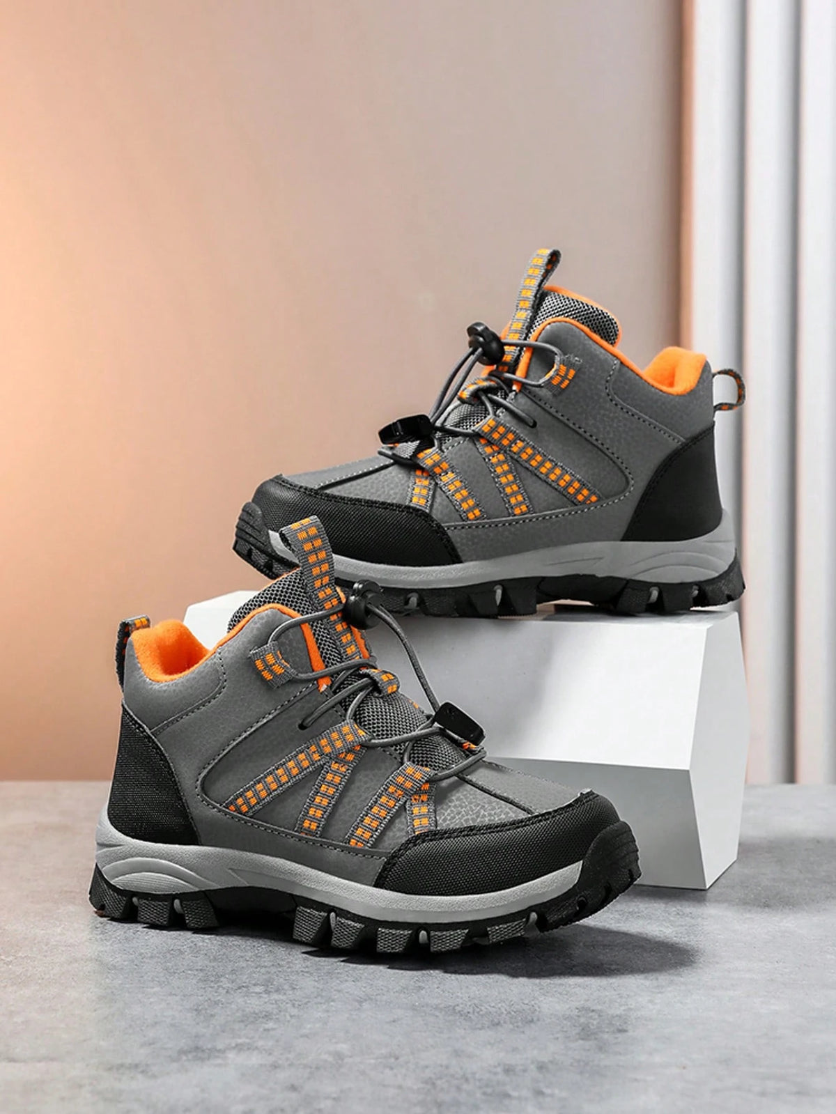 Bottes de randonnée montantes, chaudes et antidérapantes pour garçon