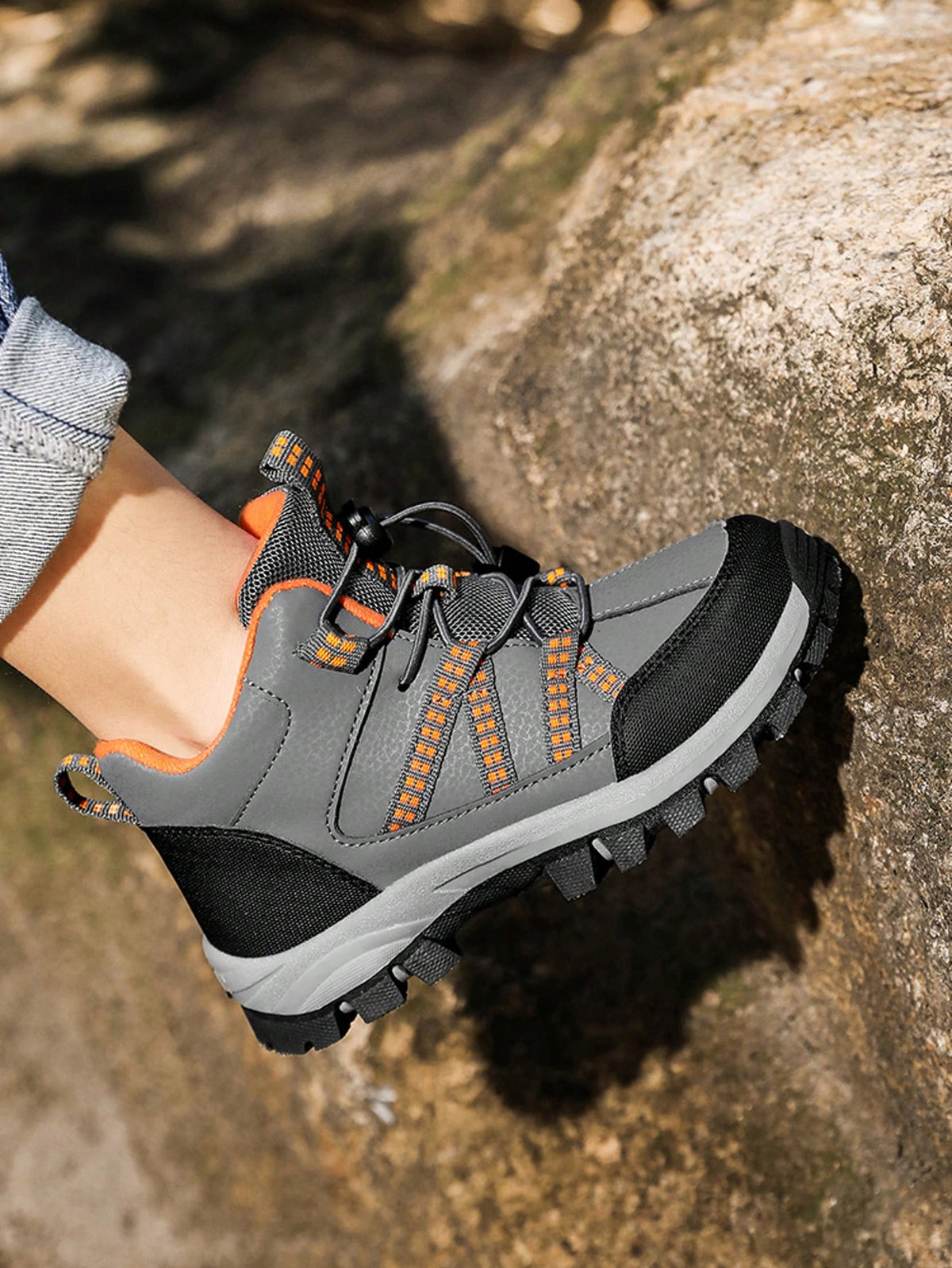 Kids Boy Warm Non-Slip Mid-Top Outdoor Hiking Boots