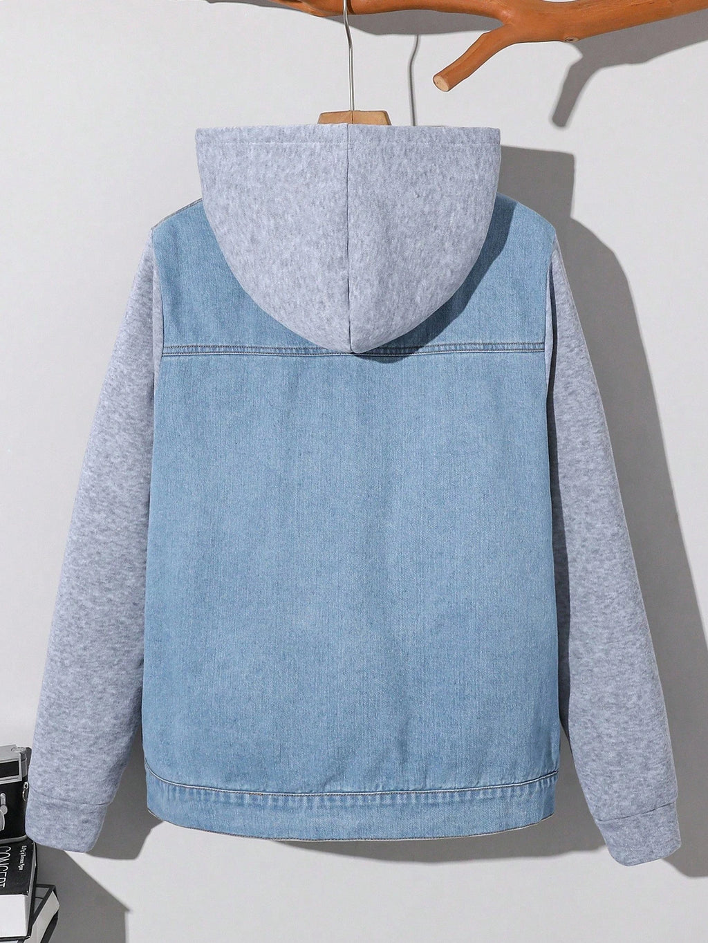 Veste Garçon Jean Capuche Patchwork Streetwear