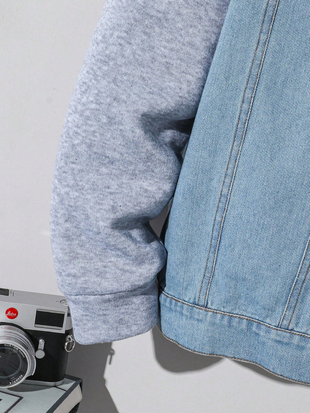 Veste Garçon Jean Capuche Patchwork Streetwear