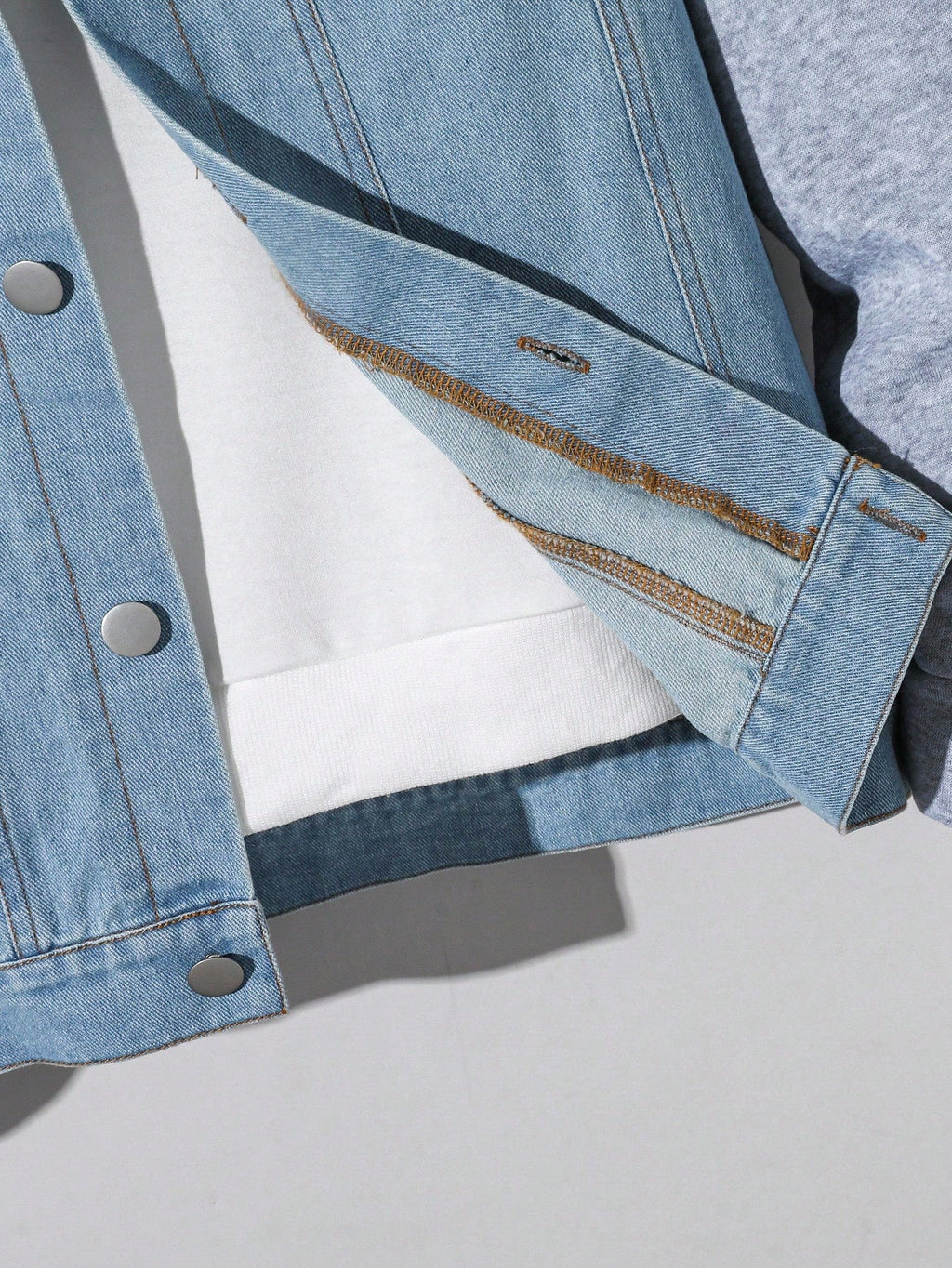 Veste Garçon Jean Capuche Patchwork Streetwear