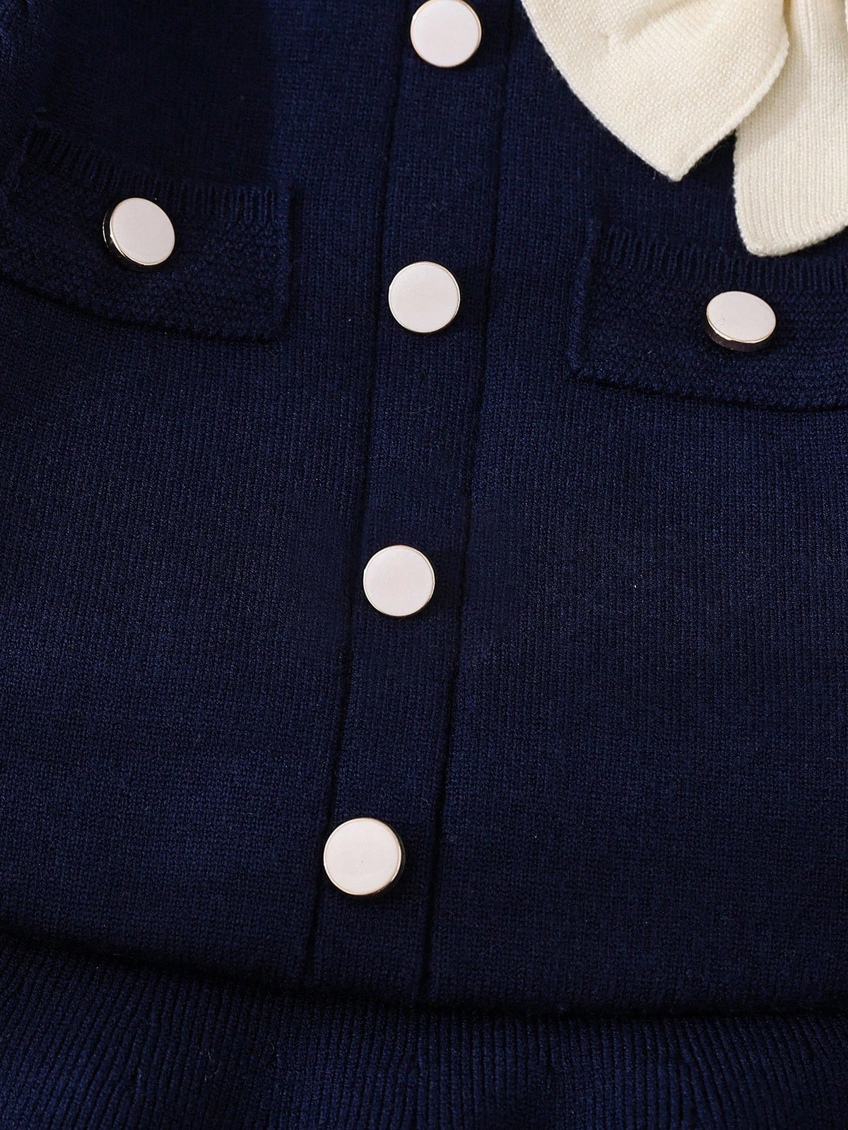 Baby Girls' Navy & White Bow & Ruffle Sweater & Skirt Set