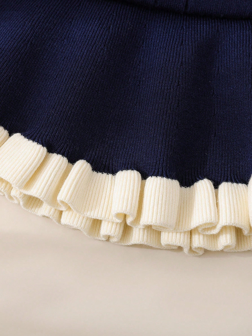 Baby Girls' Navy & White Bow & Ruffle Sweater & Skirt Set