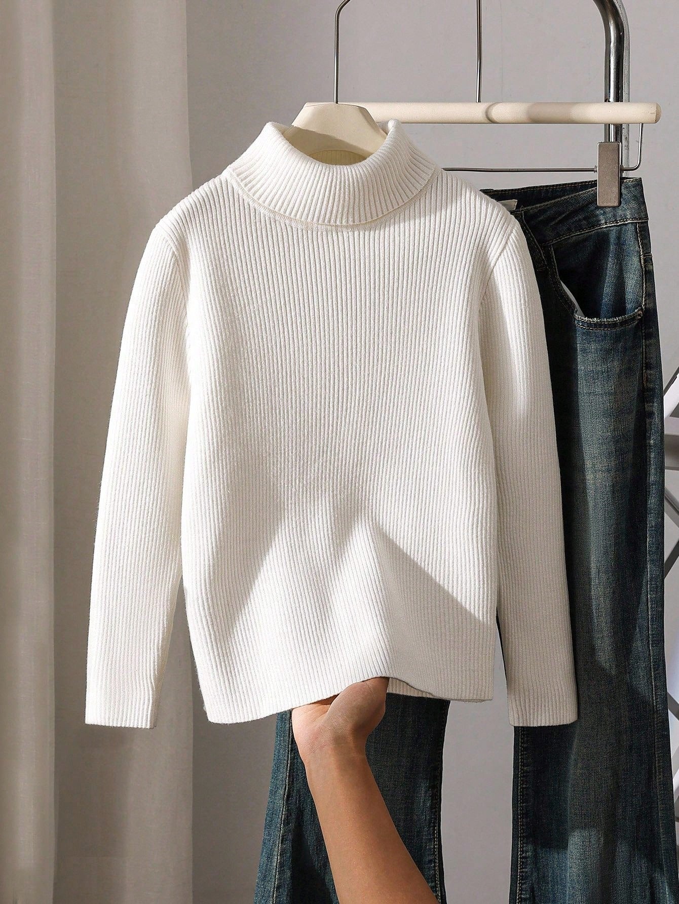 Girls' Slim Fit Turtleneck Sweater