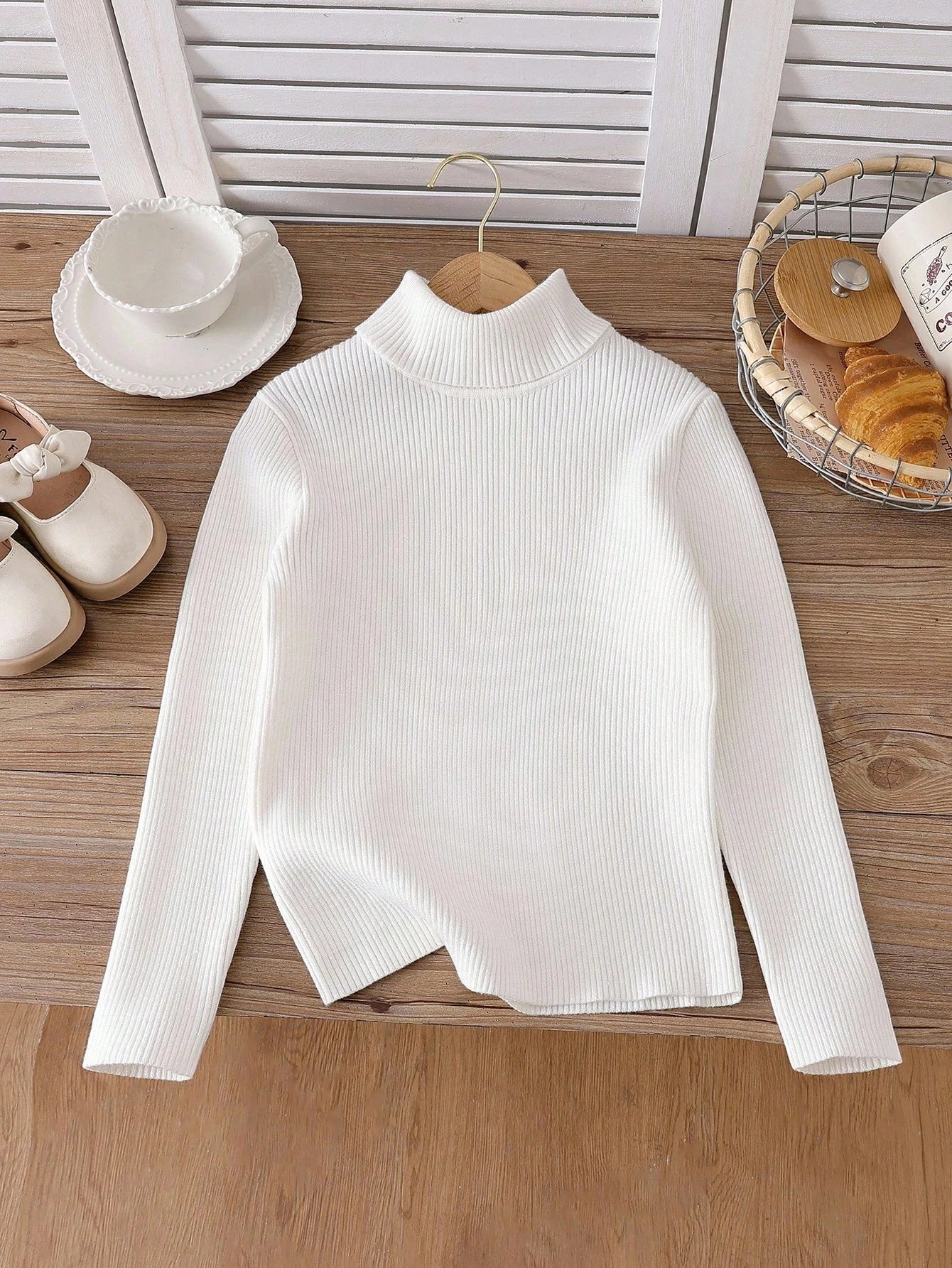 Girls' Slim Fit Turtleneck Sweater