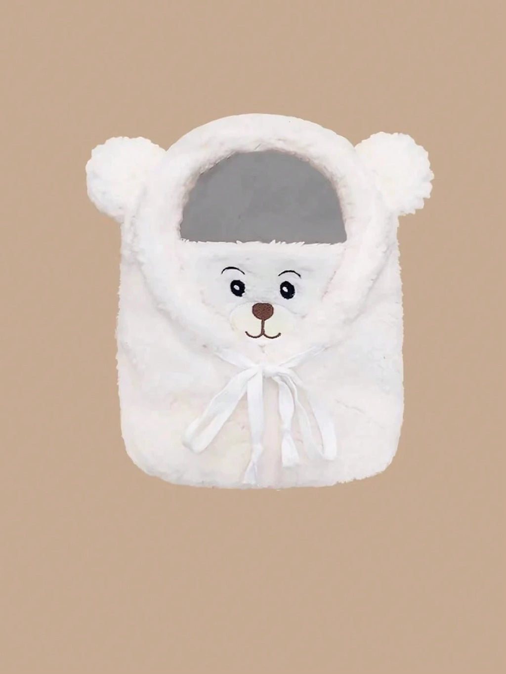 Kids' Double-Layer Plush Cute Bear Cartoon Scarf Hat – Brown