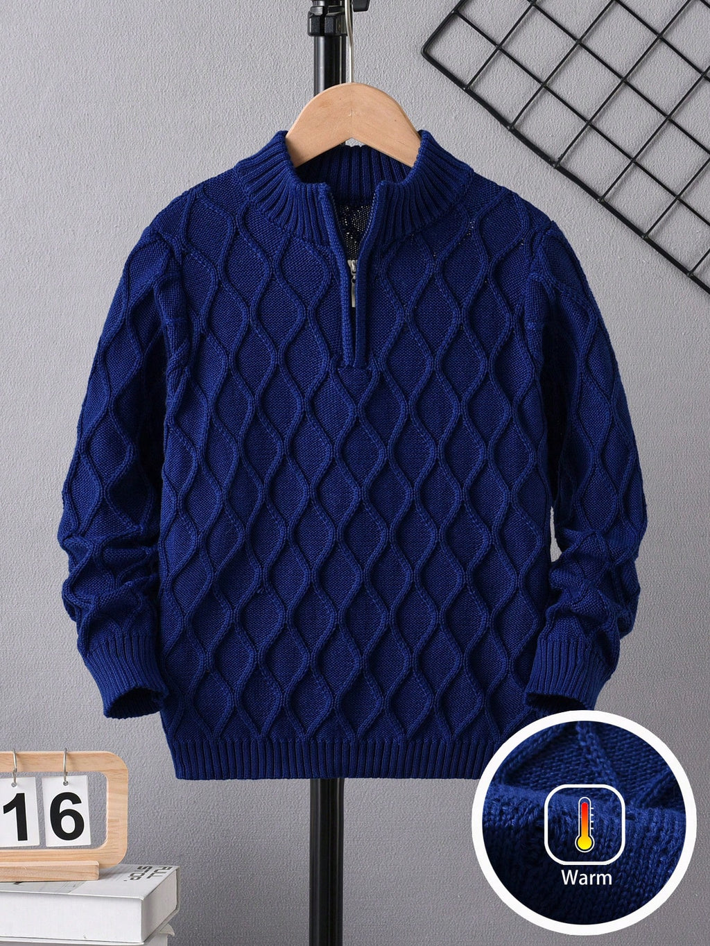 Boys' Argyle Half-Zip Pullover Sweater