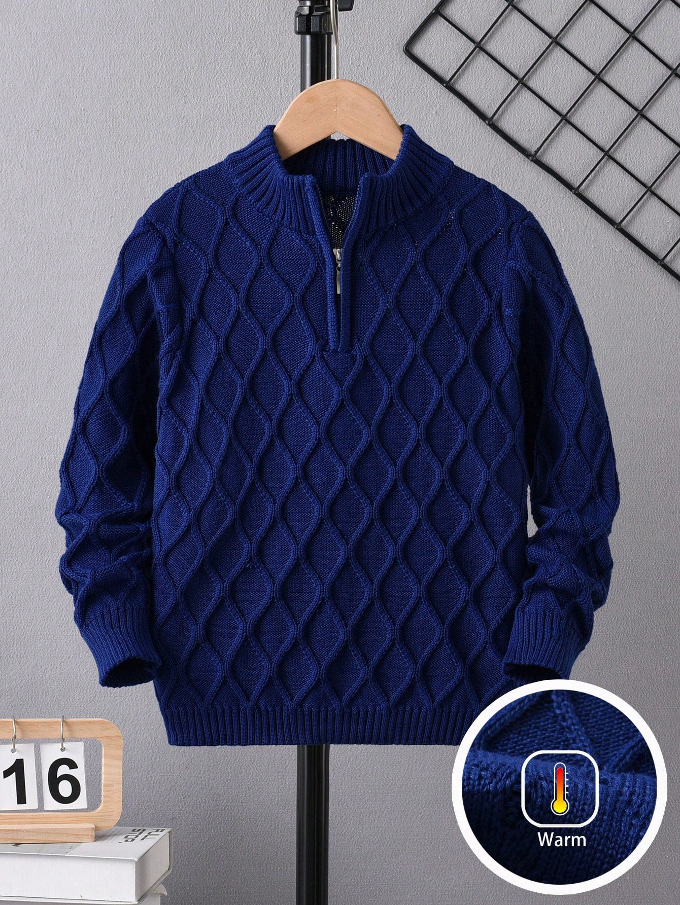 Boys' Argyle Half-Zip Pullover Sweater