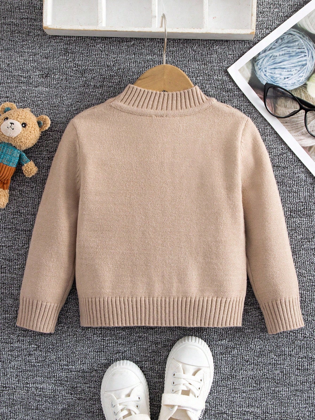 Cardigan Garçon Boutonné Uni Vintage