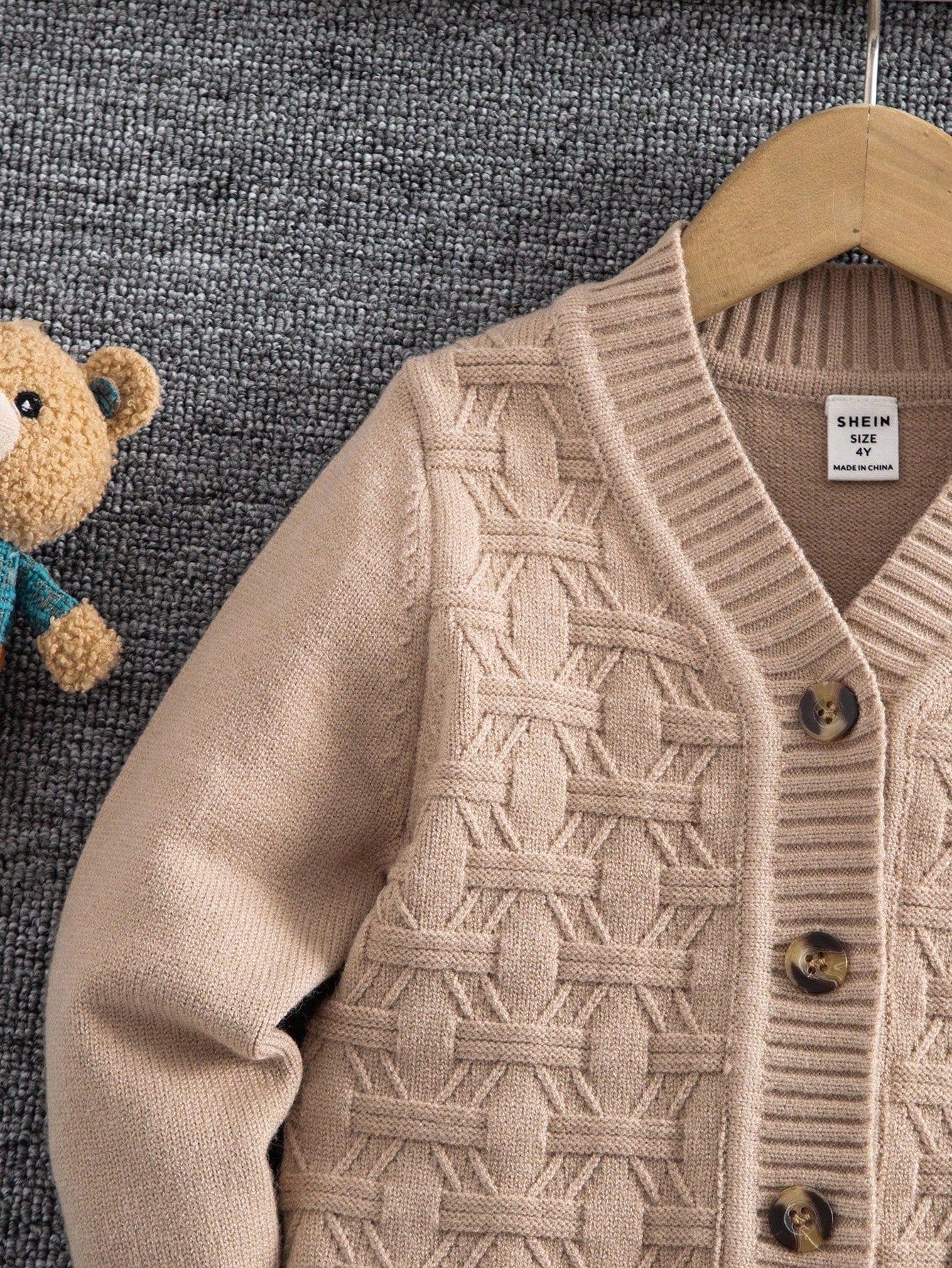 Cardigan Garçon Boutonné Uni Vintage