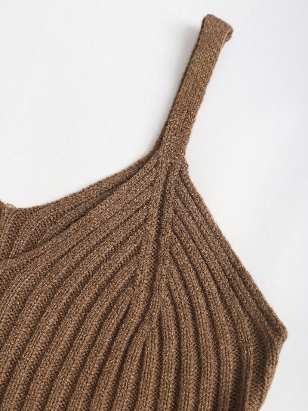 Sweetra Women's Coffee Brown High-Neck Cropped Sweater And Skirt Set